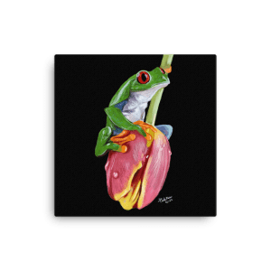 Frog on a Tulip Canvas