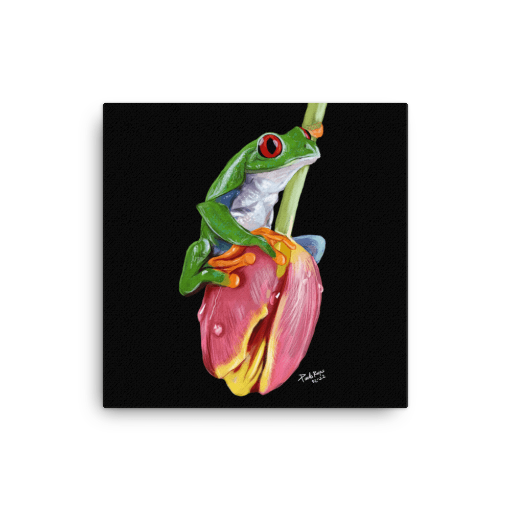 Frog on a Tulip Canvas - Image 2