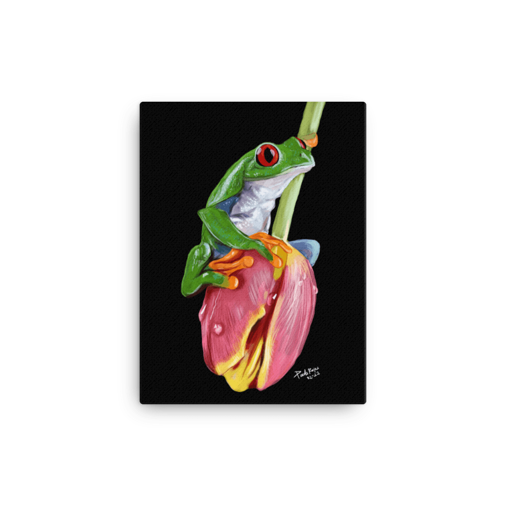 Frog on a Tulip Canvas