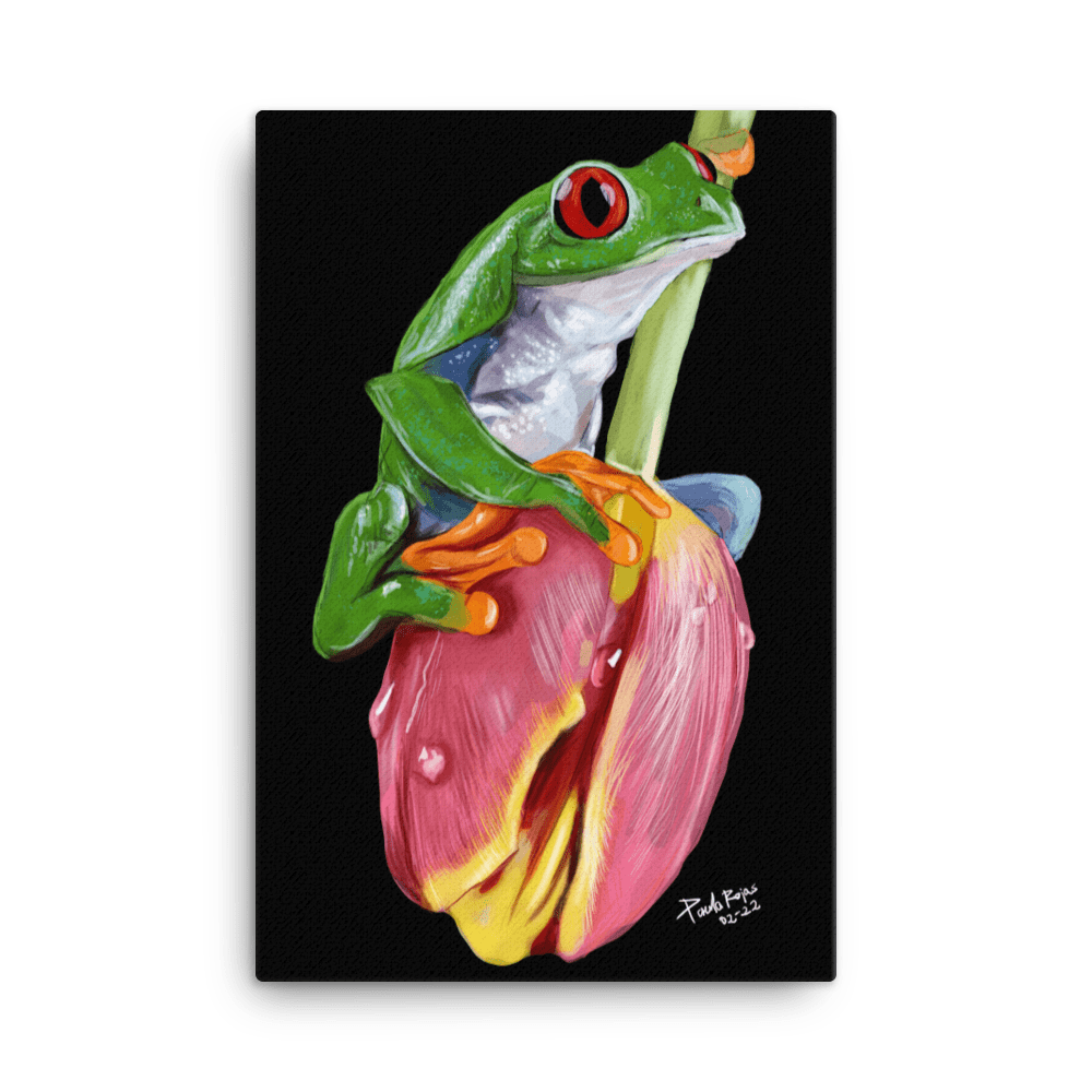 Frog on a Tulip Canvas - Image 5