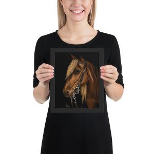 Framed Poster Beautiful Horse in the Shadows