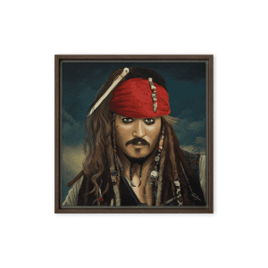 Jack Sparrow Illustration Framed Canvas
