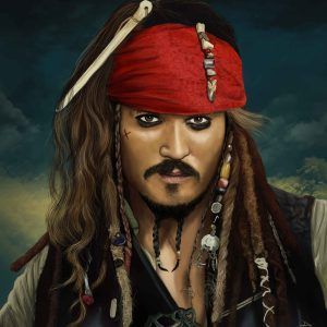 Jack Sparrow Illustration Metal Print