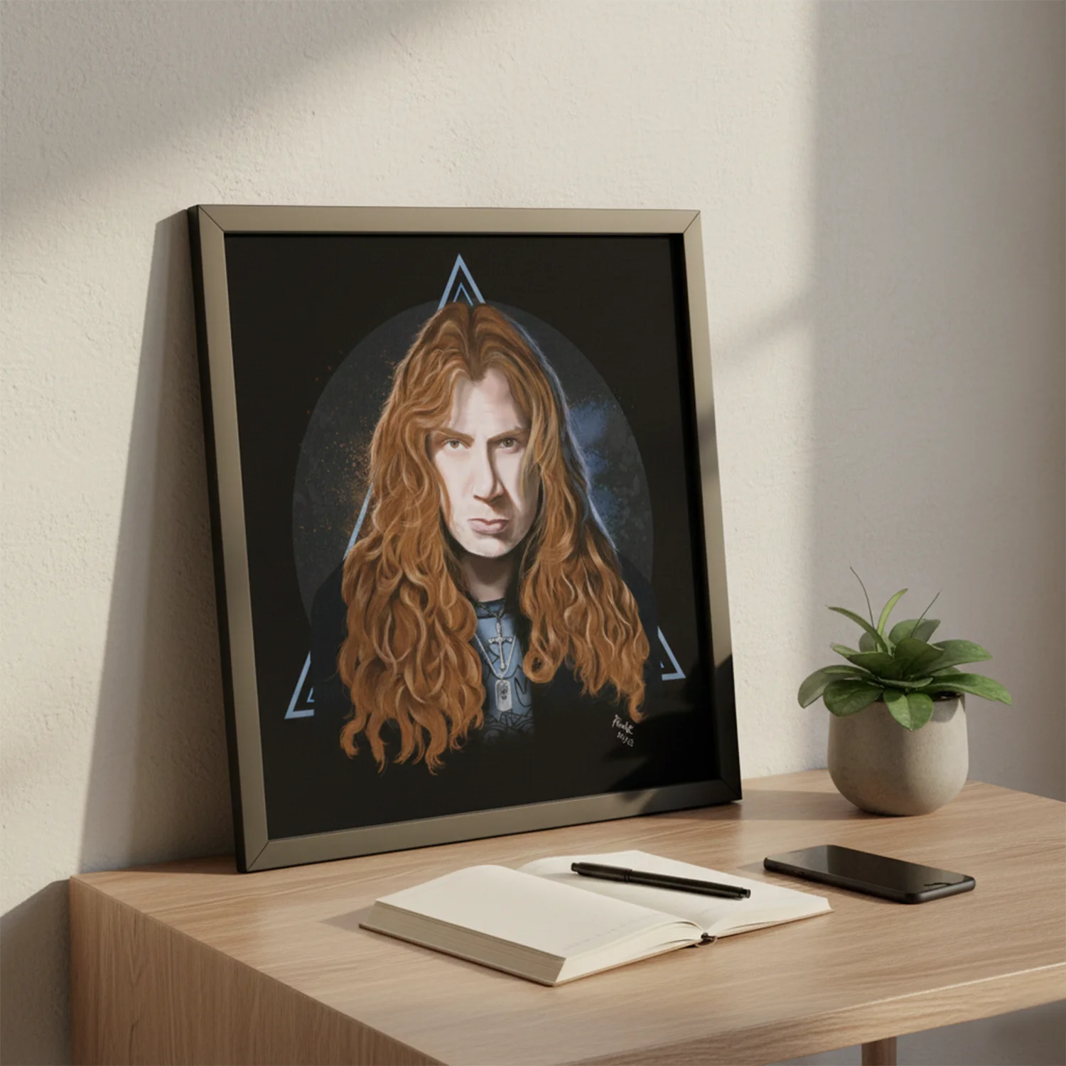Dave Mustaine Illustration Framed Poster - Image 2