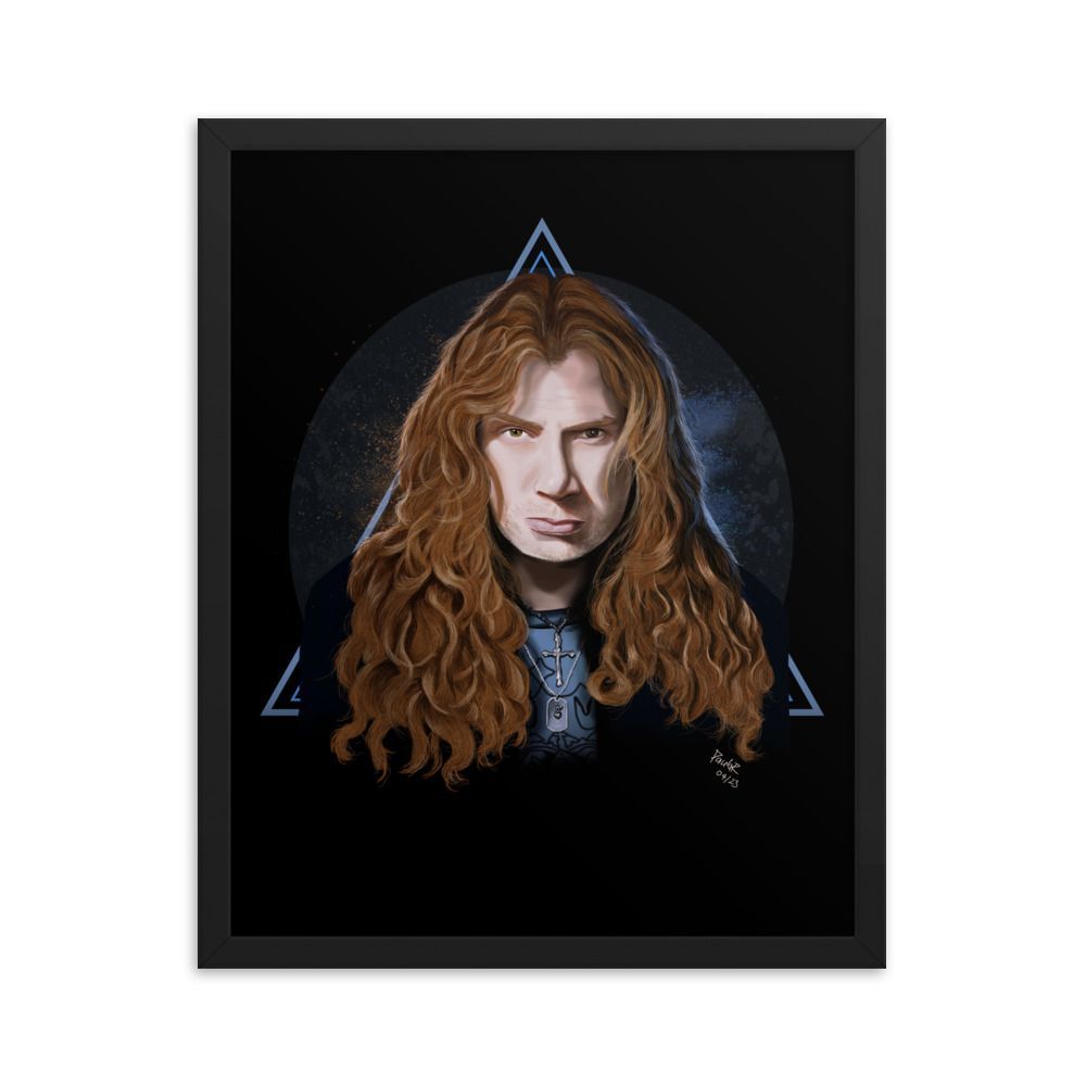 Dave Mustaine Illustration Framed Poster - Image 7