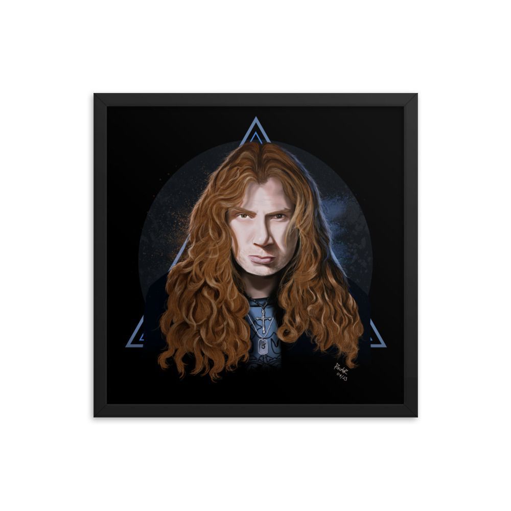Dave Mustaine Illustration Framed Poster