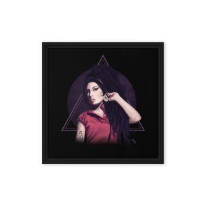 Amy Winehouse Ilustration Framed Canvas