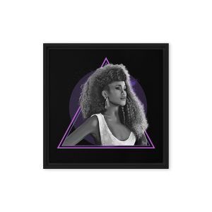 Whitney Houston Ilustration Framed Canvas