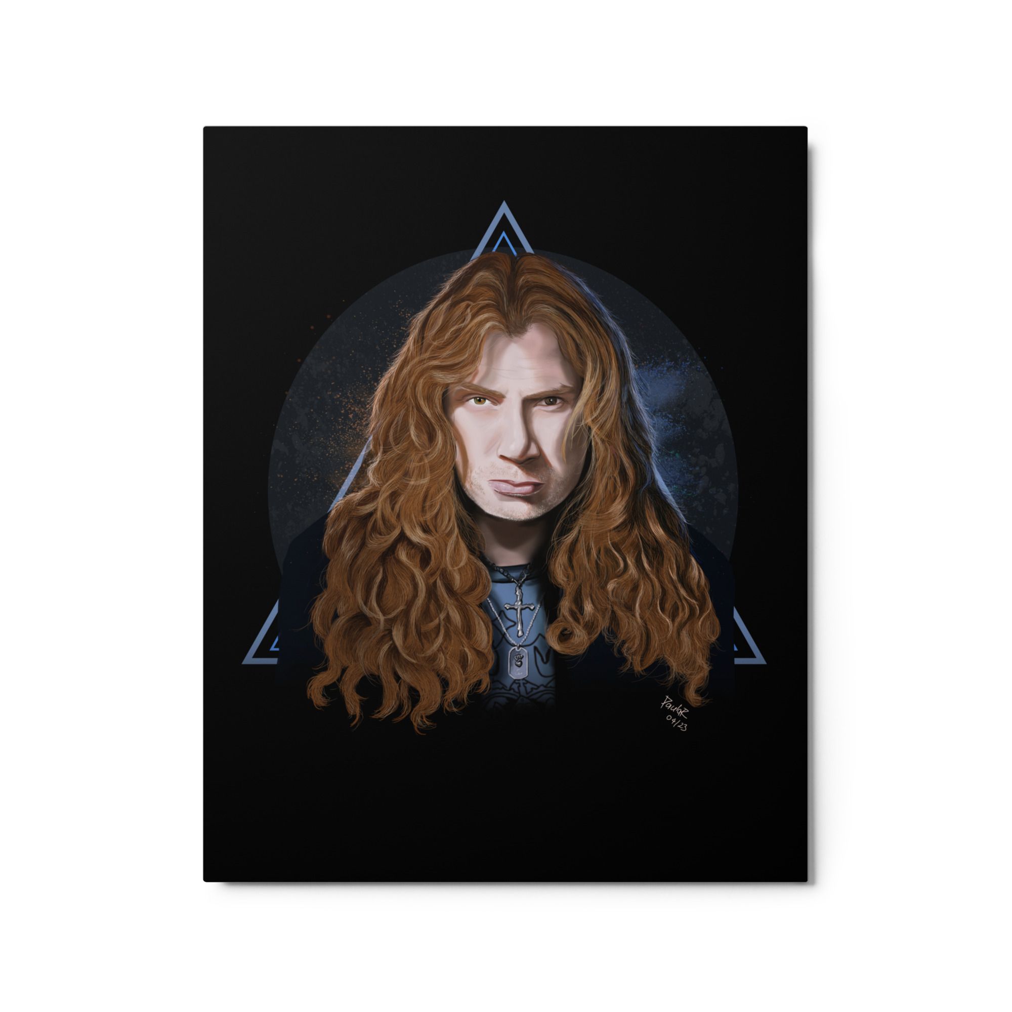 Dave Mustaine Illustration Metal Print