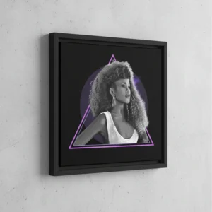 Whitney Houston Ilustration Framed Canvas
