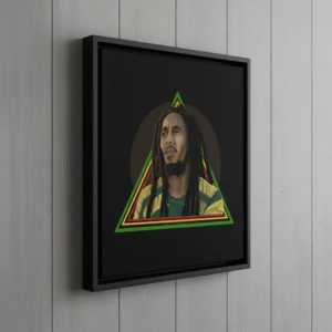 Bob Marley Illustration Framed Canvas