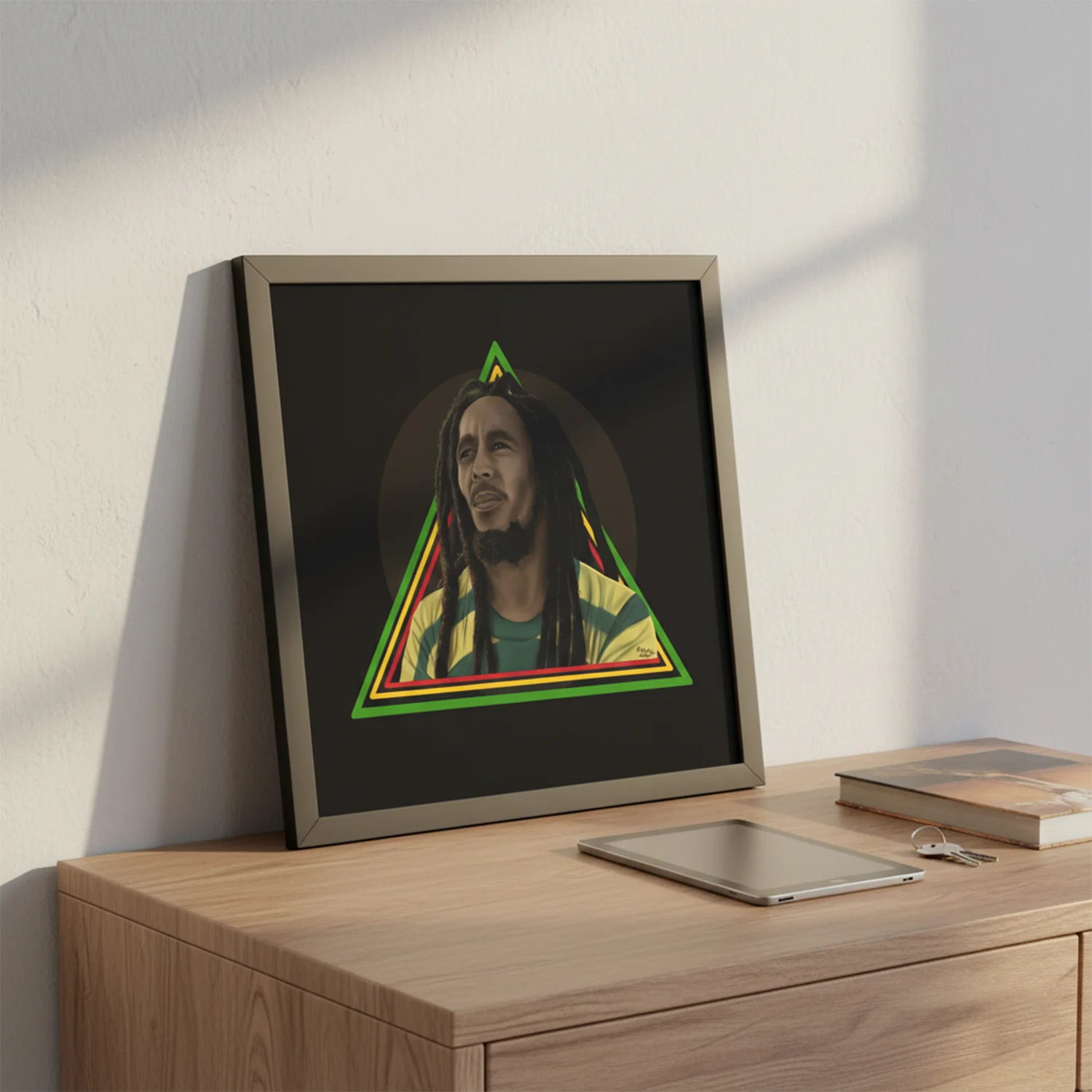 Bob Marley Illustration Framed Poster - Image 2