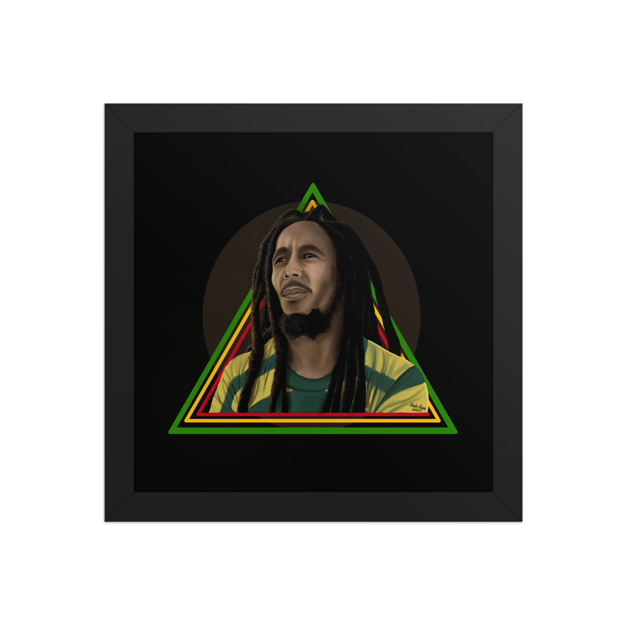 Bob Marley Illustration Framed Poster - Image 3