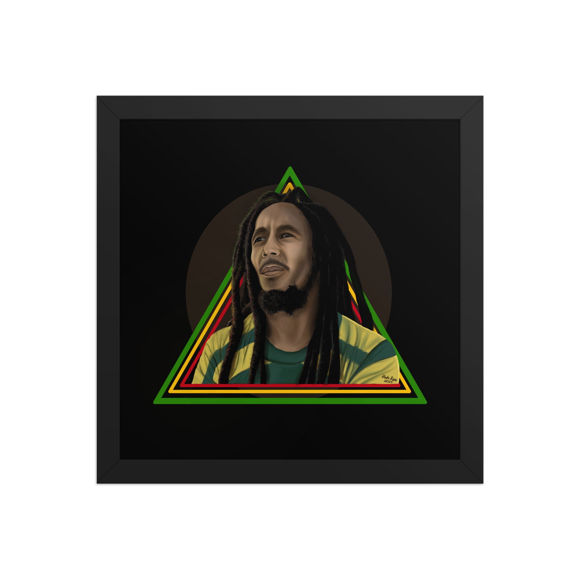 Bob Marley Illustration Framed Poster - Image 4